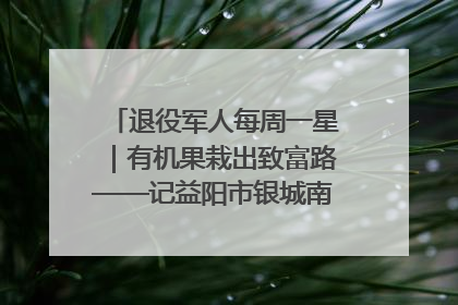 退役军人每周一星｜有机果栽出致富路——记益阳市银城南湖蔬果农民专业合作社总经理晏桂明