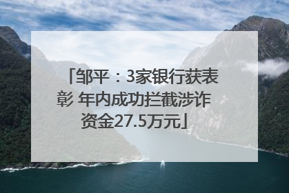 邹平：3家银行获表彰 年内成功拦截涉诈资金27.5万元