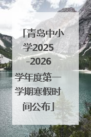 青岛中小学2025-2026学年度第一学期寒假时间公布