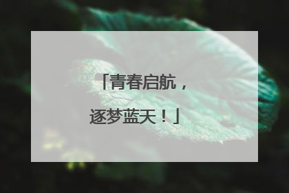 青春启航，逐梦蓝天！