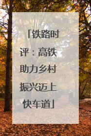 铁路时评：高铁助力乡村振兴迈上快车道