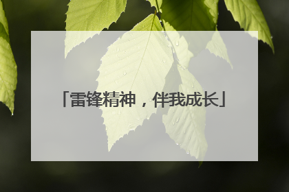 雷锋精神，伴我成长