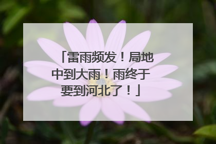 雷雨频发！局地中到大雨！雨终于要到河北了！