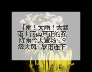 雨！大雨！大暴雨！河南真正的强降雨今天登场，9级大风+暴雨连下3天！