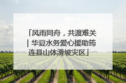 风雨同舟，共渡难关｜华夏水务爱心援助筠连县山体滑坡灾区