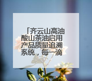 齐云山高油酸山茶油启用产品质量追溯系统，每一滴油都经得起追溯