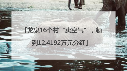 龙泉16个村“卖空气”，领到12.4192万元分红