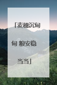 麦穗沉甸甸 粮安稳当当