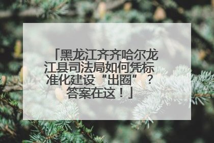 黑龙江齐齐哈尔龙江县司法局如何凭标准化建设“出圈”？答案在这！