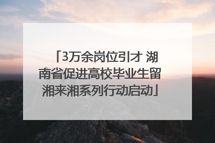 3万余岗位引才 湖南省促进高校毕业生留湘来湘系列行动启动