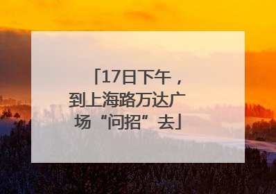 17日下午，到上海路万达广场“问招”去