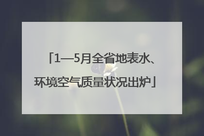 1—5月全省地表水、环境空气质量状况出炉