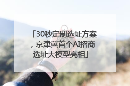 30秒定制选址方案，京津冀首个AI招商选址大模型亮相