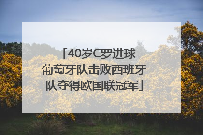 40岁C罗进球 葡萄牙队击败西班牙队夺得欧国联冠军