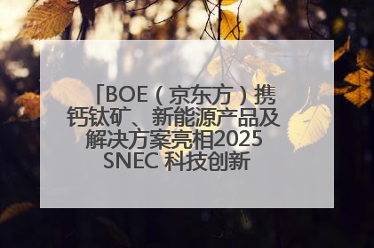 BOE（京东方）携钙钛矿、新能源产品及解决方案亮相2025 SNEC 科技创新赋能行业绿色发展